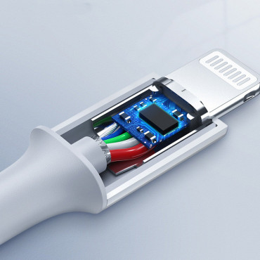 Kabelis MFI kabelis USB-C - IPHONE LIGHTING 20W 3A 0.25m - balts