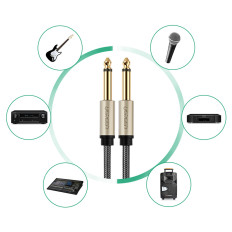Kabel AV128 Audio Cable Mono TS Jack 6.35mm 5m - grå