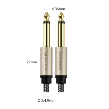 Kabel AV128 Audio Cable Mono TS Jack 6.35mm 5m - grå