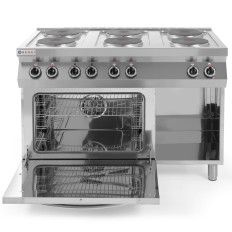 Vrijstaande elektrische keuken 6 x 2.6KW met oven GN1 / 1 3KW Breedte 120cm