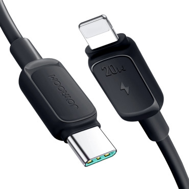 Kabeļu vairāku krāsu sērija A14 A14 USB-C - iPhone Lightning 20W 1,2 m - melns