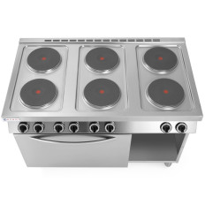 Vrijstaande elektrische keuken 6 x 2.6KW met oven GN1 / 1 3KW Breedte 120cm
