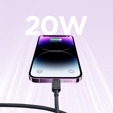 Cable serie multicolor A14 A14 USB-C - iPhone Lightning 20W 1.2 m - Negro