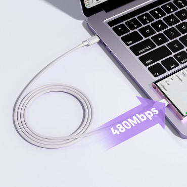Kabeļu multi-krāsu sērija A14 vads USB-C - USB-C 100W 1.2 m - balts