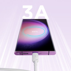 Kabeļu multi-krāsu sērija A14 USB-A - USB-C 3A 1.2 M - balts