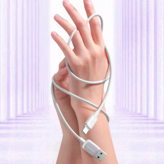 Kabel Multi-Color Serie A14 USB-A - USB-C 3A 1.2 M - Hvid