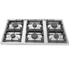 Free-standing gas kitchen based on a steel 6-burner width 120cm