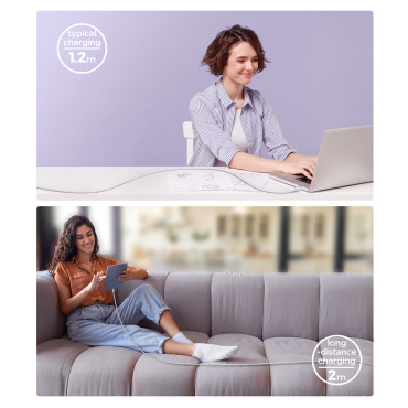 Kabel Multi-Color Series A14 USB-A - USB-C 3A 1,2 M - Hvit