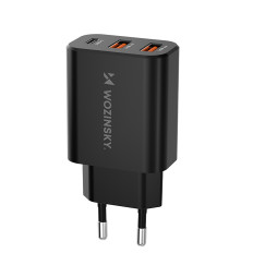 30W USB-C 2x USB-võrgulaadija - must