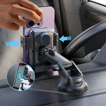Alça elétrica com um carregador de indução 15W para um painel - preto