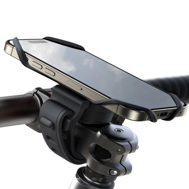 Alça de borracha no telefone no volante para uma moto de fixação de bicicleta - preto