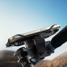 Kumikahva puhelimessa ohjauspyörässä polkupyörän kiinnitys moottoripyörä - musta