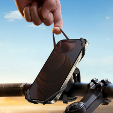 Gummigriff am Telefon am Lenkrad für ein Fahrradspanner Motorrad - schwarz