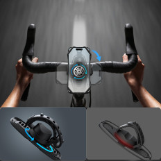 Kumikahva puhelimessa ohjauspyörässä polkupyörän kiinnitys moottoripyörä - musta