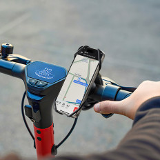 Kumikahva puhelimessa ohjauspyörässä polkupyörän kiinnitys moottoripyörä - musta