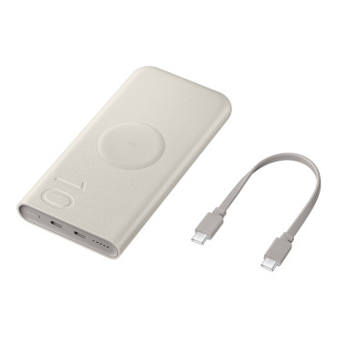 Powerbank Induktivní Samsung 10000mAh 2x USB-C 25W SFC - béžová