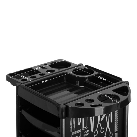 Carrello Parrucchiere Gabbiano X11-9 Black Graphics
