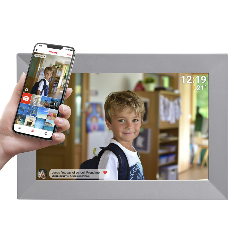 Frame digital 10.1 '' 16GB MicroSD WiFi Frio PFF-1026gr - Cinza