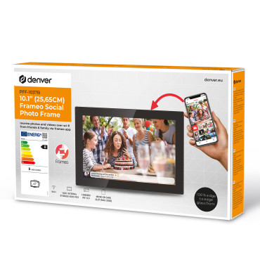 Digital Frame 10.1 '' 16GB MicroSD WiFi Frameo PFF-1037B - Svart