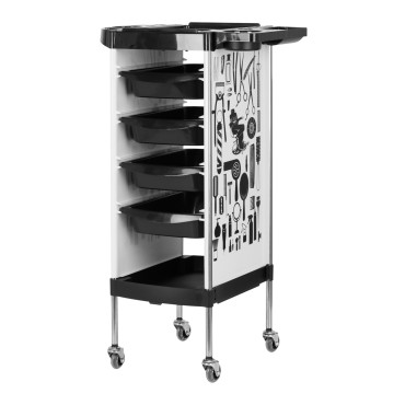 Chariot de coiffeur GABBIANO X11-9 Graphismes blancs