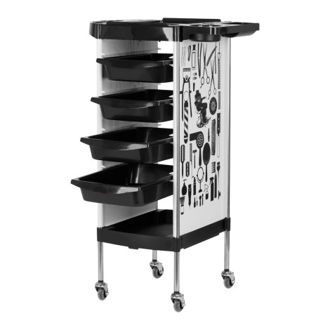 Chariot de coiffeur GABBIANO X11-9 Graphismes blancs