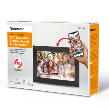 Digital Frame 10.1 '' 16GB MicroSD WiFi Frio PFF-1024B - Preto