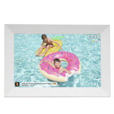 Cadre numérique 10.1 '' 16 Go MicroSD WiFi MP4 Haut-Parger Hauto PFF-1024W - Blanc