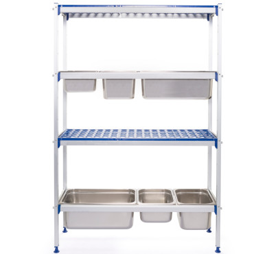 Gastronomska pomnilniška omara za aluminijasto kuhinjo za kontejnerje GN1 / 1 širine 112cm
