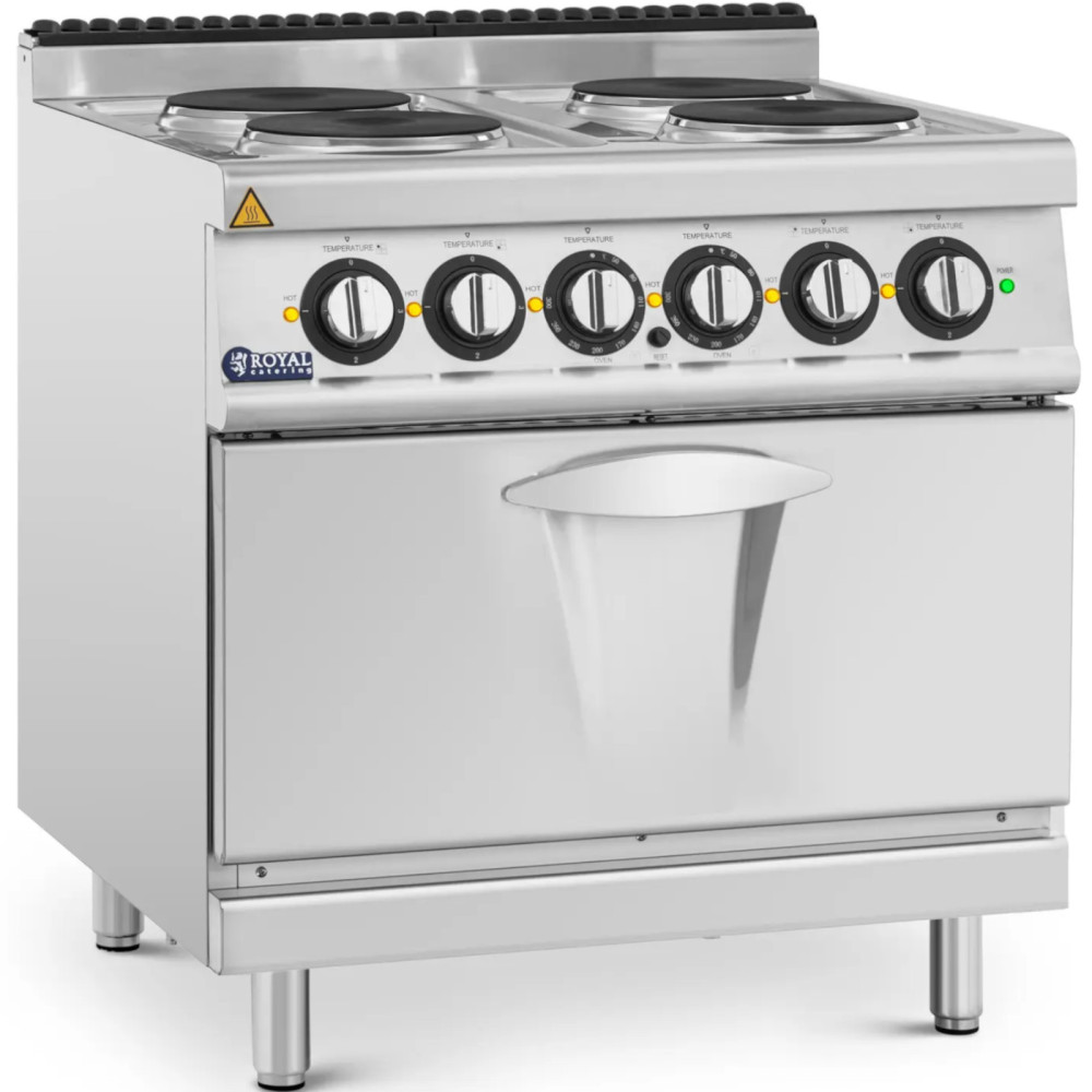 Elektriskā virtuve ar krāsni 4 degļi 400 V 13,9 kW