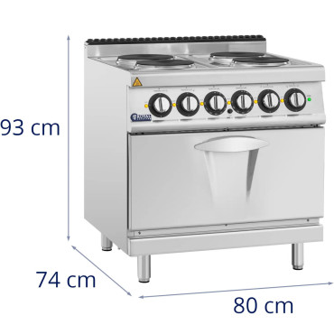 Elektrická kuchyňa s rúre 4 horáky 400 V 13,9 kW