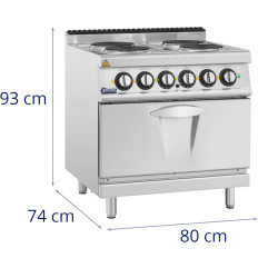 Ηλεκτρική κουζίνα με φούρνο 4 καυστήρες 400 V 13.9 KW