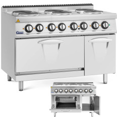 Elektriskā virtuve ar cepeškrāsns skapi 6 degļi 400 V 19,1 kW