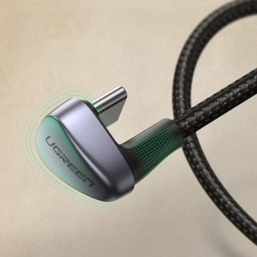 Leņķveida kabeļu kabelis USB spēlētājiem - USB-C Quick Charge AFC FCP 3A 18W - Grey
