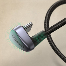 Leņķveida kabeļu kabelis USB spēlētājiem - USB-C Quick Charge AFC FCP 3A 18W - Grey