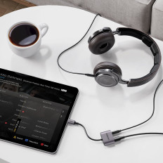 Adapter Audio Audio Audio - USB-C + Mini Jack 3.5mm - Grå
