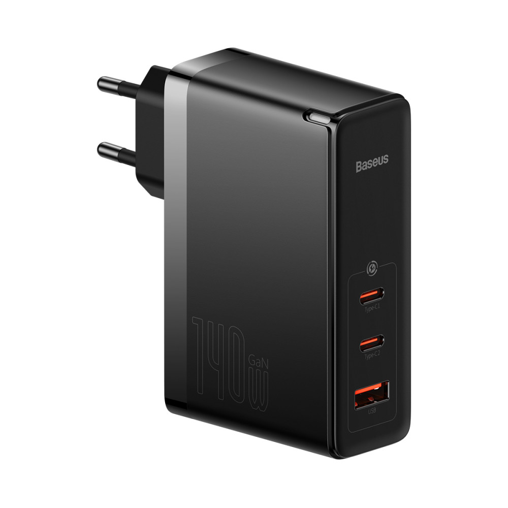 Fast Loader GAN5 Pro 2XUSB-C + USB-A 140W EU - Nero