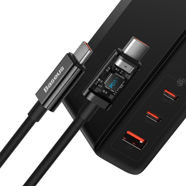 Fast Loader GAN5 Pro 2XUSB-C + USB-A 140W EU - Nero