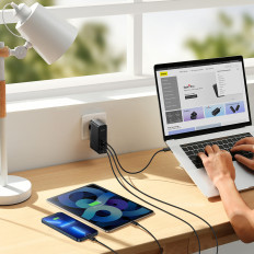 Greitas krautuvas GAN5 PRO 2XUSB-C + USB-A 140W ES - juoda
