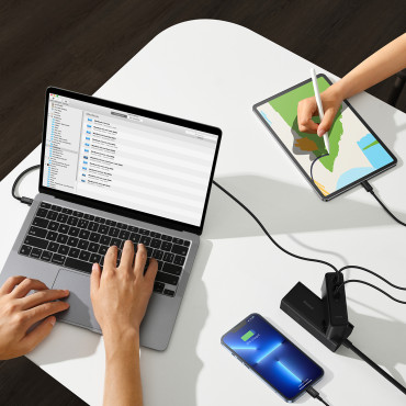 Greitas krautuvas GAN5 PRO 2XUSB-C + USB-A 140W ES - juoda