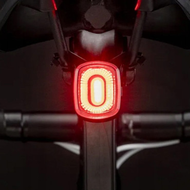 Lampe à vélo LED Système de freinage arrière rouge USB-C - Noir