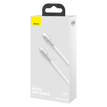 Cabo USB-C Cabo - Dados de Metal da Série USB-C PD QC SCP 100 W 5A 1M - Branco