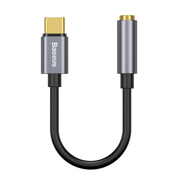 Adapteradapter för USB-C hörlurar - Mini Jack 3.5mm DAC 24 bit 48kHz - grå