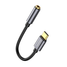 Adaptér adaptér pro sluchátka USB-C - mini jack 3.5mm DAC 24 bit 48khz - šedá