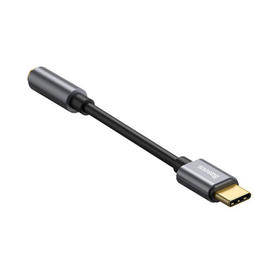 Adapteradapter för USB-C hörlurar - Mini Jack 3.5mm DAC 24 bit 48kHz - grå