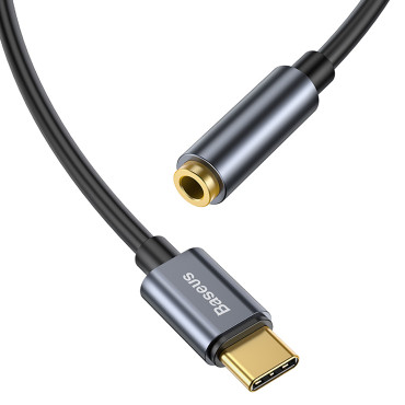 Adapteradapter för USB-C hörlurar - Mini Jack 3.5mm DAC 24 bit 48kHz - grå