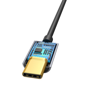 Adaptera adapteris USB-C Austiņām - mini ligzda 3.5mm DAC 24 bit 48KHz - pelēks