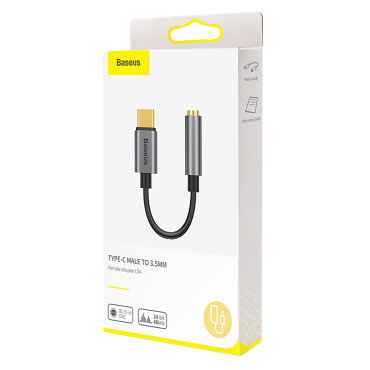 Adaptador adaptador para auriculares USB-C - Mini Jack 3.5mm DAC 24 bit 48khz - gris