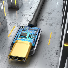 Adapter przejściówka do słuchawek USB-C - mini jack 3.5mm DAC 24 bit 48KHz - szary