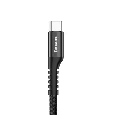 Kabeļu spirālveida kabelis zivju acs USB-A - USB-C 2A 1m - melns