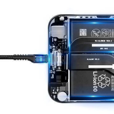 Kabeļu spirālveida kabelis zivju acs USB-A - USB-C 2A 1m - melns